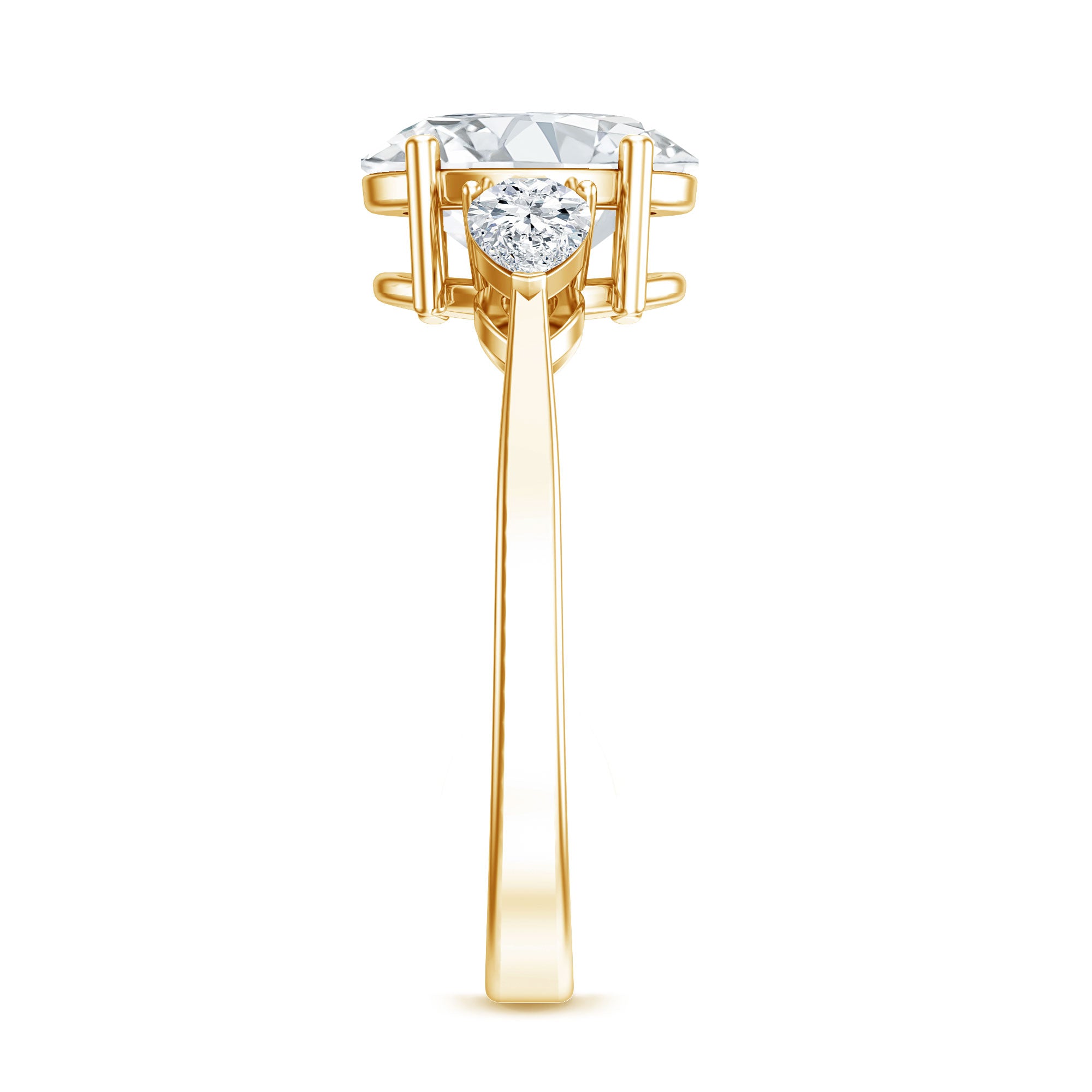 Rosec Jewels-2 Carat Oval Lab Grown Diamond Three Stone Engagement Ring with IGI Certificate