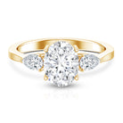 2 Carat Oval Lab Grown Diamond Three Stone Engagement Ring with IGI Certificate Lab - ( E-VS1 ) - Rosec Jewels