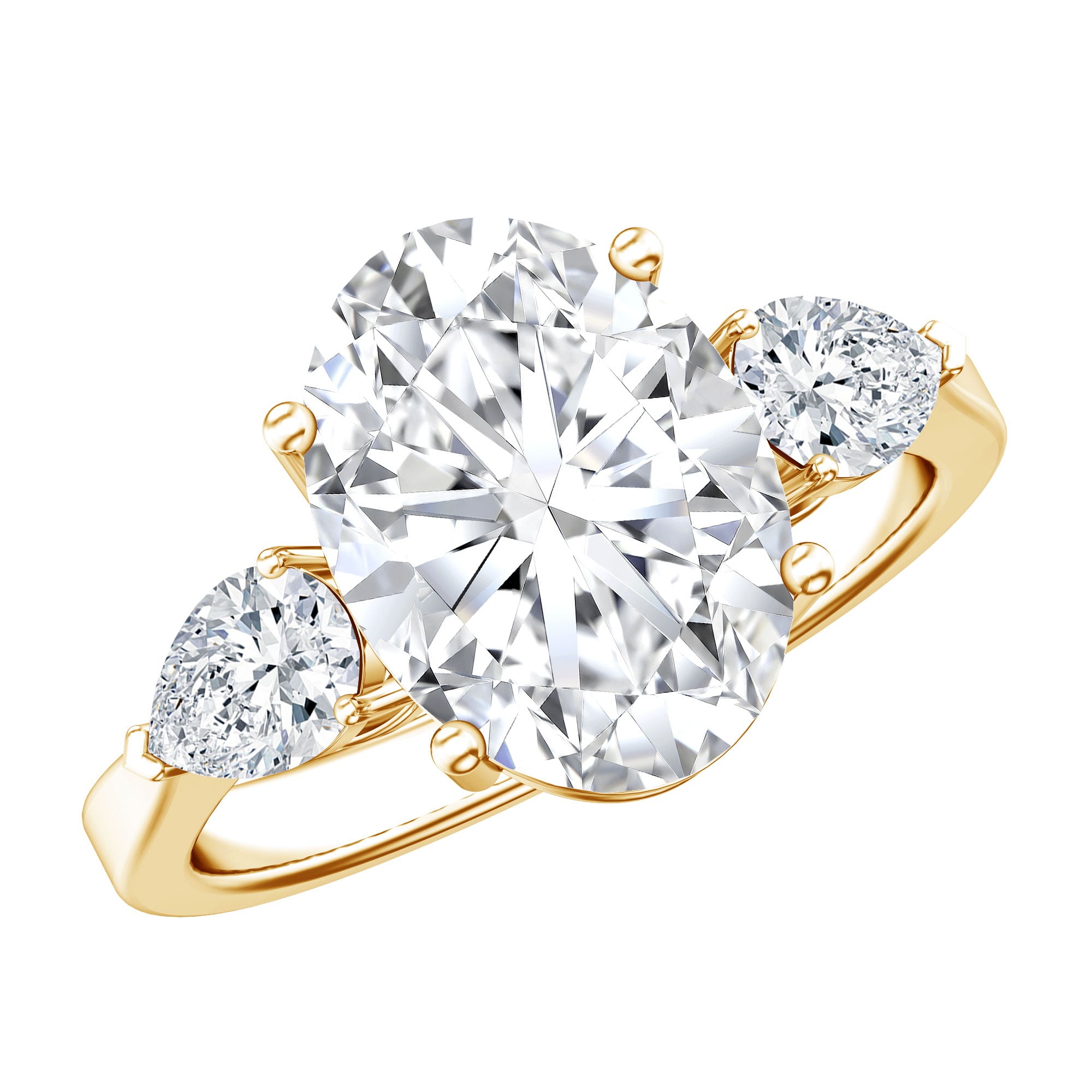 3 Carat Oval Lab Created Diamond Engagement Ring with IGI Certificate Lab - ( E-VS1 ) - Rosec Jewels