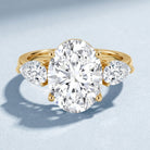 3 Carat Oval Lab Created Diamond Engagement Ring with IGI Certificate Lab - ( E-VS1 ) - Rosec Jewels