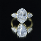 4 Carat Oval Lab Grown Diamond Three Stone Engagement Ring IGI Certified Lab - ( E-VS1 ) - Rosec Jewels