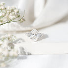4 Carat Oval Lab Grown Diamond Three Stone Engagement Ring IGI Certified Lab - ( E-VS1 ) - Rosec Jewels