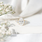 4 Carat Oval Lab Grown Diamond Three Stone Engagement Ring IGI Certified Lab - ( E-VS1 ) - Rosec Jewels