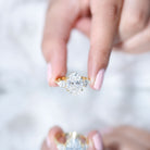 4 Carat Oval Lab Grown Diamond Three Stone Engagement Ring IGI Certified Lab - ( E-VS1 ) - Rosec Jewels