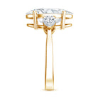Rosec Jewels-4 Carat Oval Lab Grown Diamond Three Stone Engagement Ring IGI Certified