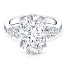 Rosec Jewels-IGI Certified 5 Carat Oval Lab Grown Diamond Big Engagement Ring with Pear Side Stones