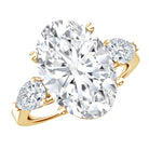 Rosec Jewels-IGI Certified 5 Carat Oval Lab Grown Diamond Big Engagement Ring with Pear Side Stones