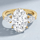 IGI Certified 5 Carat Oval Lab Grown Diamond Big Engagement Ring with Pear Side Stones Lab - ( E-VS1 ) - Rosec Jewels