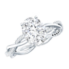 Rosec Jewels-IGI Certified 2 Carat Lab Grown Diamond Oval Hidden Halo Engagement Ring with Braided Band