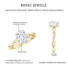 Rosec Jewels-IGI Certified 2 Carat Lab Grown Diamond Oval Hidden Halo Engagement Ring with Braided Band