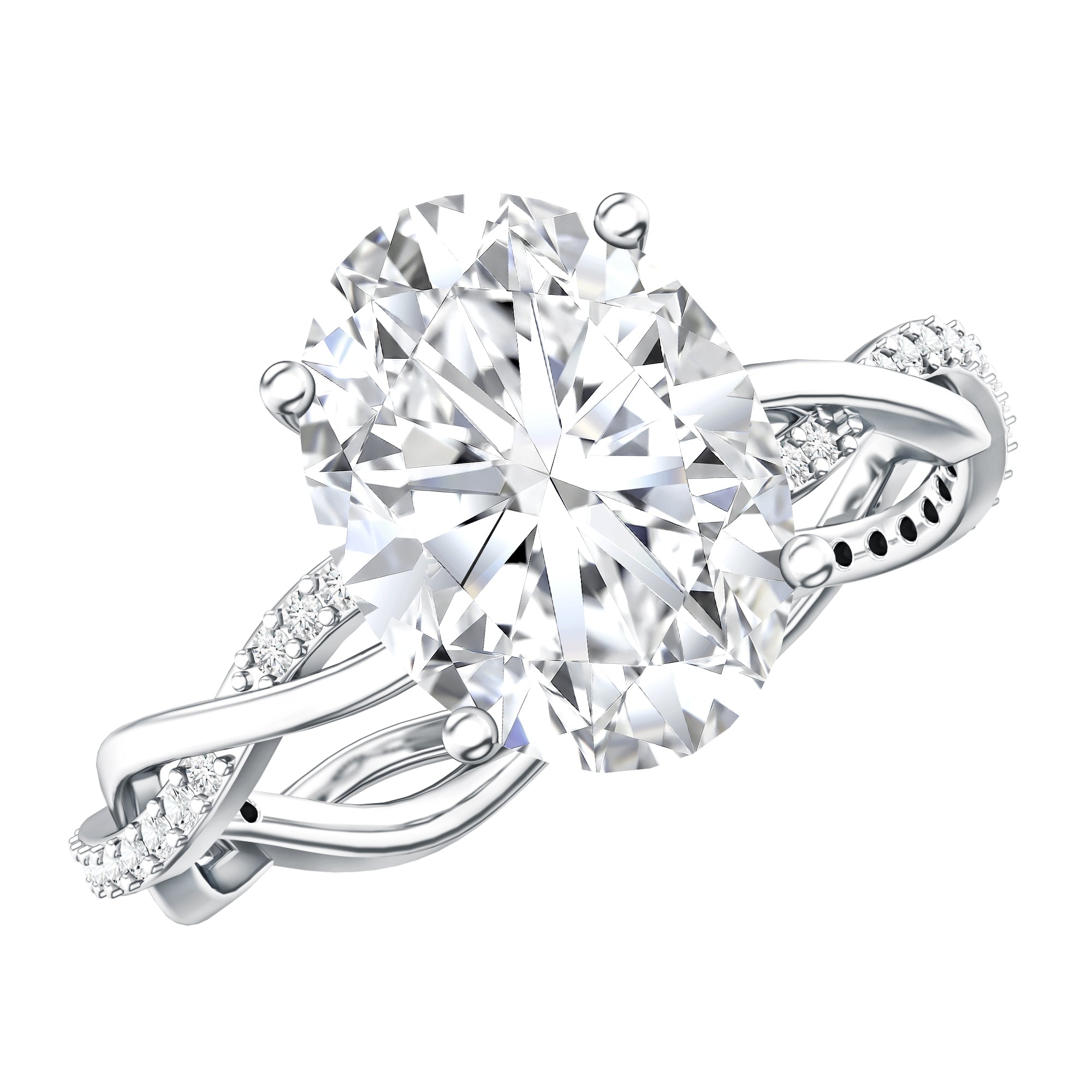 Rosec Jewels-IGI Certified Oval Shape Lab Grown Diamond Infinity Band Engagement Ring 3 Carat