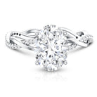 Rosec Jewels-IGI Certified Oval Shape Lab Grown Diamond Infinity Band Engagement Ring 3 Carat