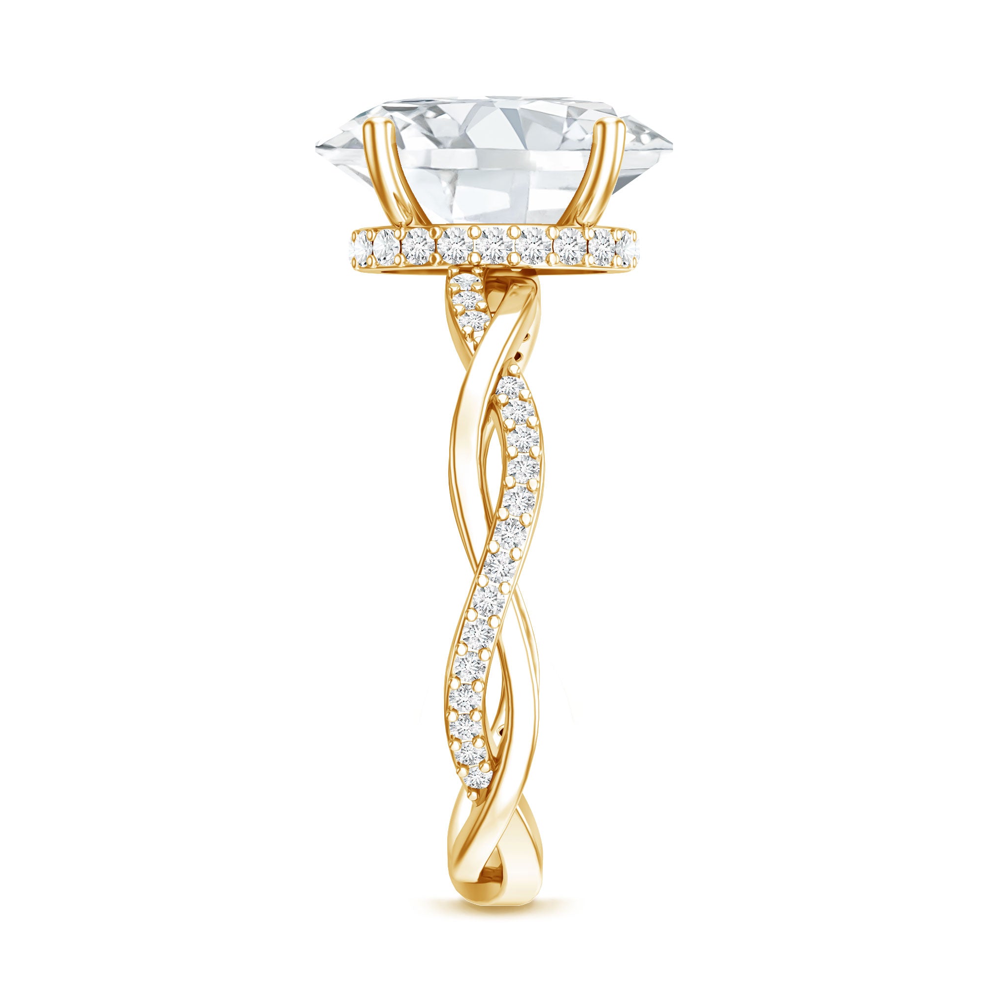 Rosec Jewels-IGI Certified Oval Shape Lab Grown Diamond Infinity Band Engagement Ring 3 Carat