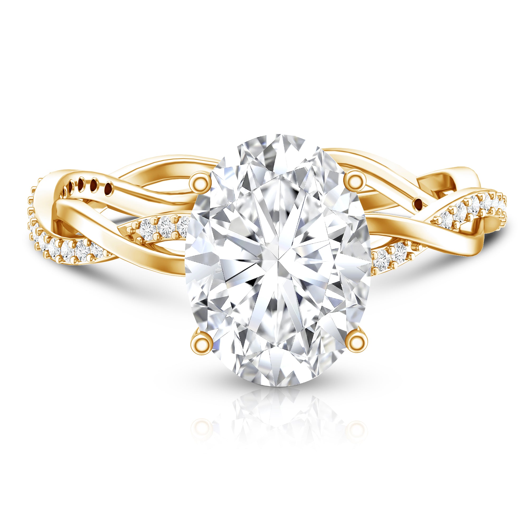 Rosec Jewels-IGI Certified Oval Shape Lab Grown Diamond Infinity Band Engagement Ring 3 Carat