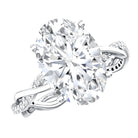 Rosec Jewels-IGI Certified 4 Carat Oval Lab Grown Diamond Huge Engagement Ring with Braided Band