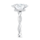 Rosec Jewels-IGI Certified 4 Carat Oval Lab Grown Diamond Huge Engagement Ring with Braided Band