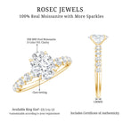 Rosec Jewels-1 Carat Oval Cut Lab Grown Diamond Side Stone Engagement Ring IGI Certified