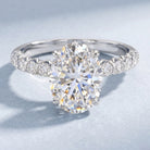 Lab Grown Diamond Oblong Engagement Ring 3 Carat with IGI Certificate Lab - ( E-VS1 ) - Rosec Jewels