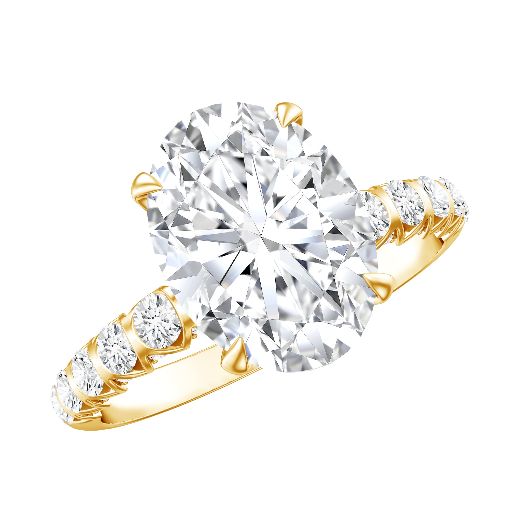 Rosec Jewels-Lab Grown Diamond Oblong Engagement Ring 3 Carat with IGI Certificate