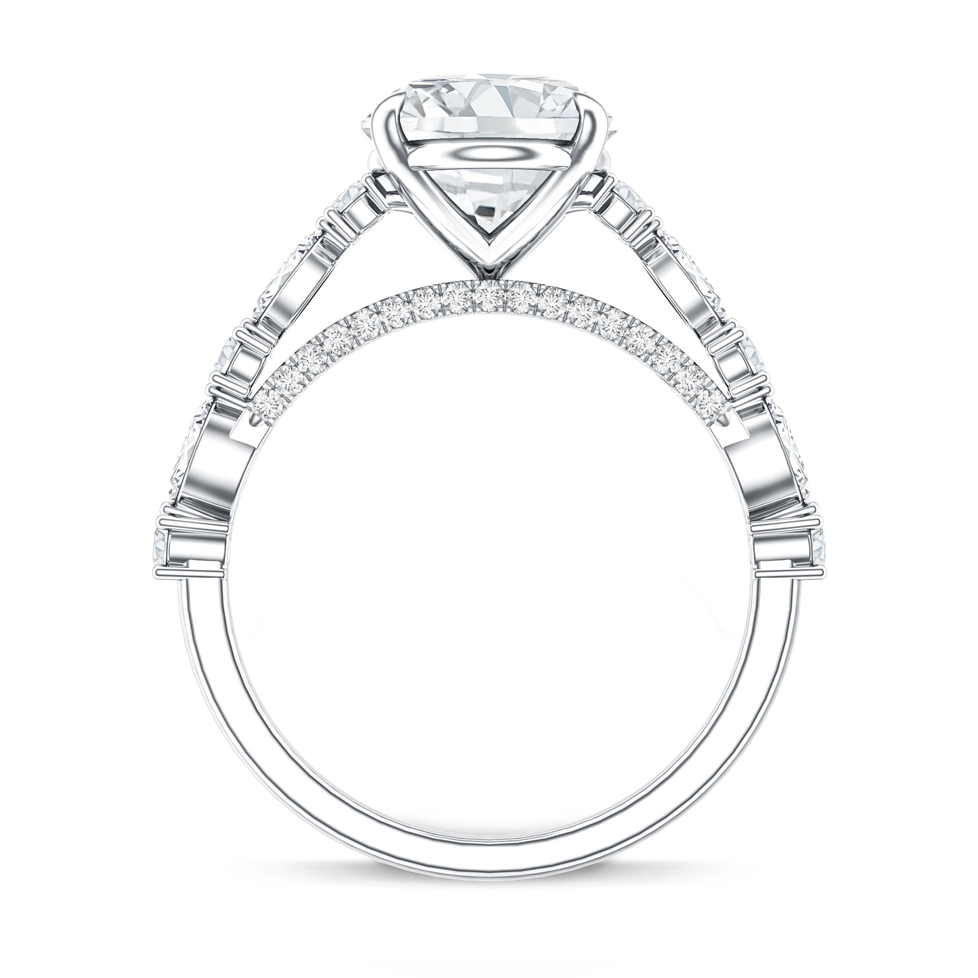 Rosec Jewels-3 Carat Oval Lab Grown Diamond Statement Engagement Ring with IGI Certificate