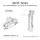 Oval Shaped 1 Carat Lab Grown Diamond Bridal Ring Set with IGI Certificate Lab - ( E-VS1 ) - Rosec Jewels