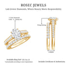 Oval Shaped 1 Carat Lab Grown Diamond Bridal Ring Set with IGI Certificate Lab - ( E-VS1 ) - Rosec Jewels