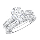 Rosec Jewels-IGI Graded 2 Carat Lab Grown Diamond Oval Engagement Ring Set