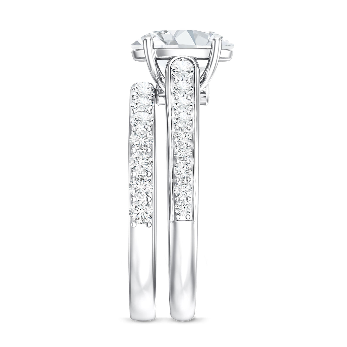 Rosec Jewels-IGI Graded 2 Carat Lab Grown Diamond Oval Engagement Ring Set
