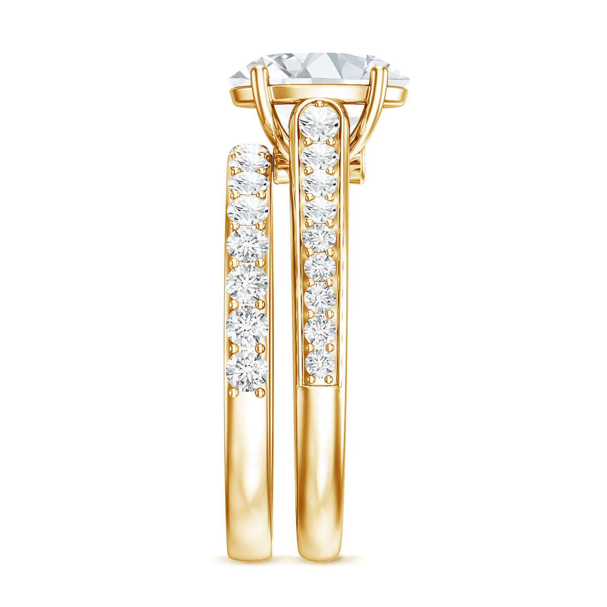 Rosec Jewels-IGI Graded 2 Carat Lab Grown Diamond Oval Engagement Ring Set