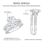 Rosec Jewels-3 Carat IGI Certified Lab Grown Diamond Oval Wedding Ring Set for Her