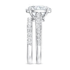 Rosec Jewels-3 Carat IGI Certified Lab Grown Diamond Oval Wedding Ring Set for Her