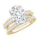Rosec Jewels-3 Carat IGI Certified Lab Grown Diamond Oval Wedding Ring Set for Her