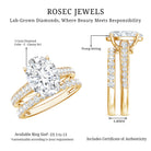Rosec Jewels-3 Carat IGI Certified Lab Grown Diamond Oval Wedding Ring Set for Her