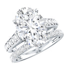 Rosec Jewels-IGI Graded 4 Carat Lab Grown Diamond Oval Wedding Ring Set for Women