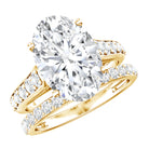 Rosec Jewels-IGI Graded 4 Carat Lab Grown Diamond Oval Wedding Ring Set for Women