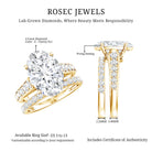 Rosec Jewels-IGI Graded 4 Carat Lab Grown Diamond Oval Wedding Ring Set for Women
