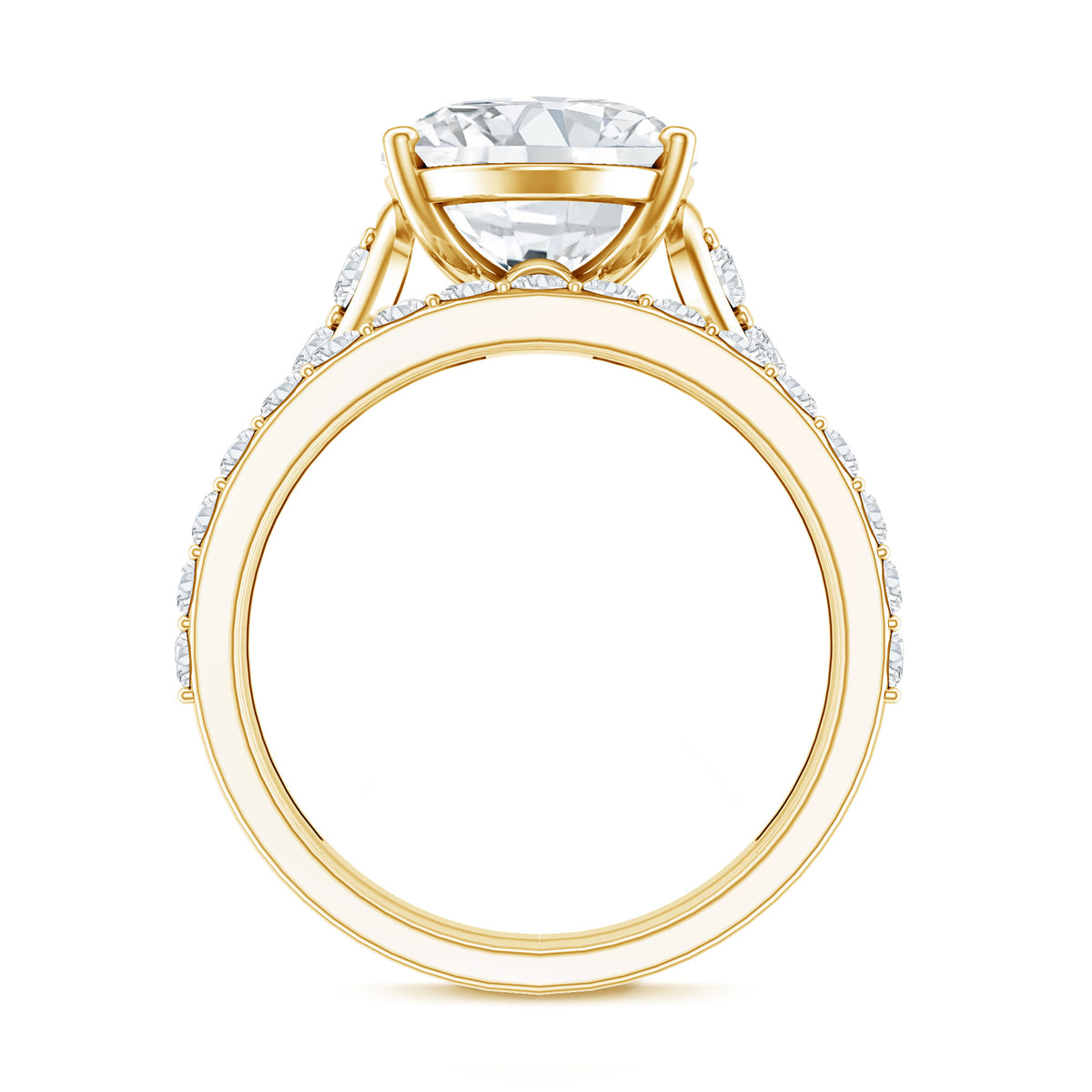 Rosec Jewels-IGI Graded 4 Carat Lab Grown Diamond Oval Wedding Ring Set for Women