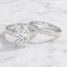 IGI Certified Lab Grown Diamond 5 Carat Oval Engagement Ring with Wedding Band Lab - ( E-VS1 ) - Rosec Jewels