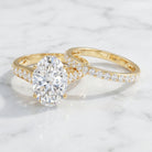 IGI Certified Lab Grown Diamond 5 Carat Oval Engagement Ring with Wedding Band Lab - ( E-VS1 ) - Rosec Jewels