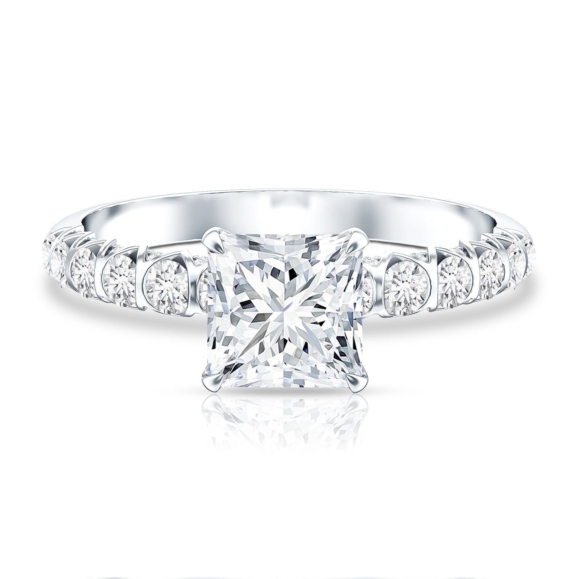 Rosec Jewels-2 Carat IGI Certified Lab Grown Diamond Princess Cut Engagement Ring