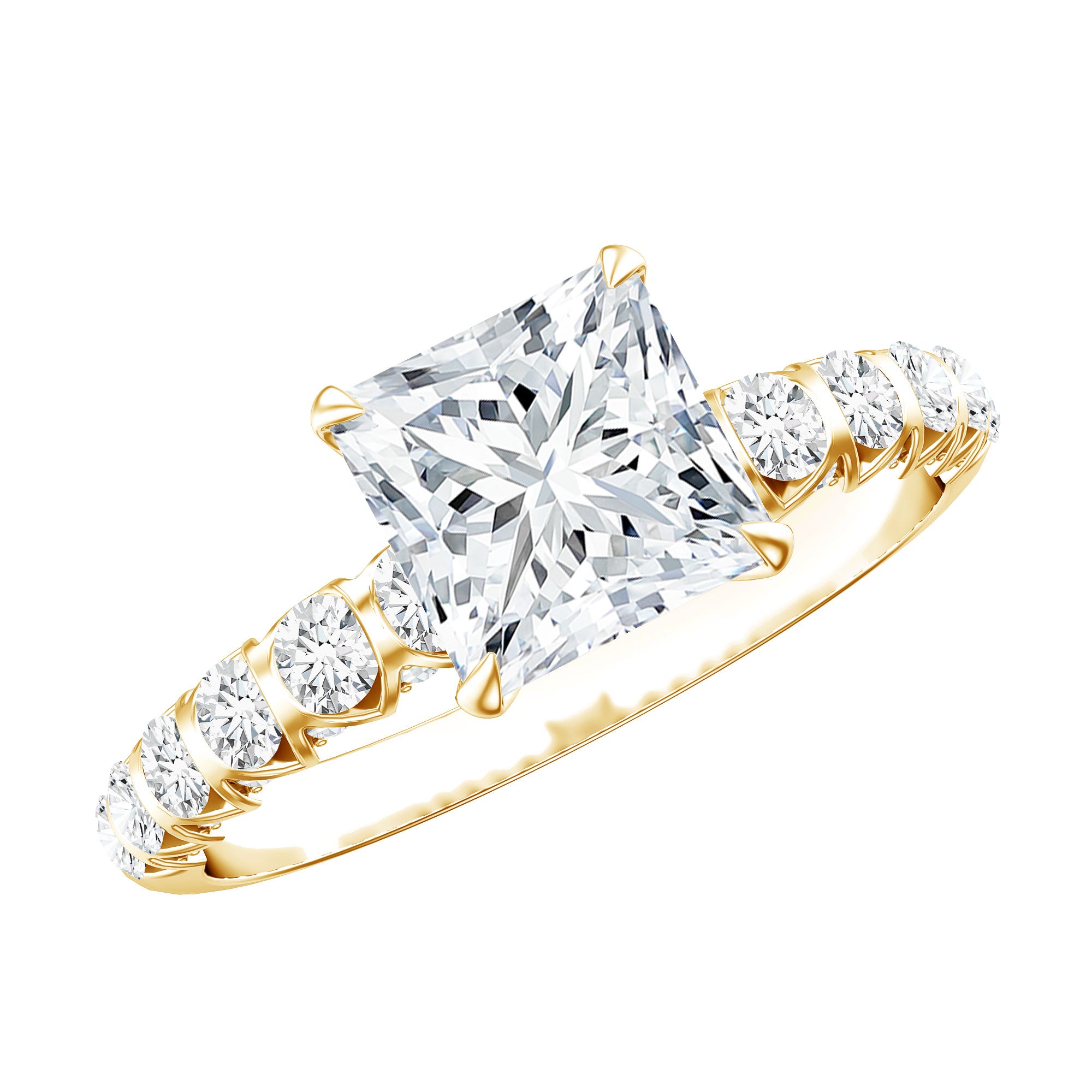 Rosec Jewels-2 Carat IGI Certified Lab Grown Diamond Princess Cut Engagement Ring