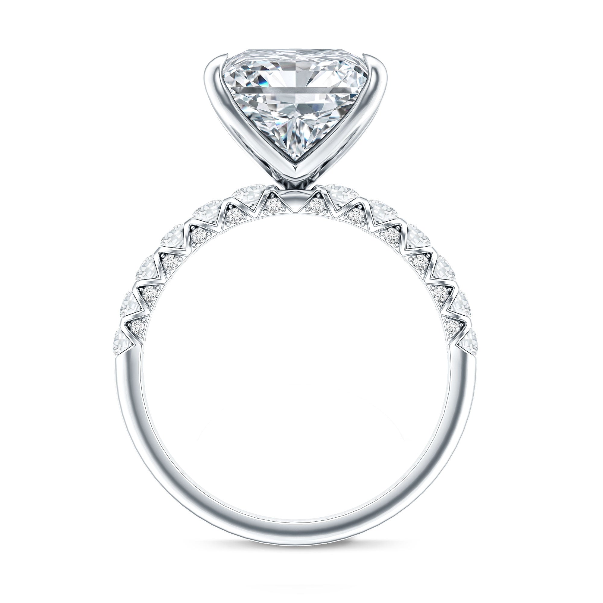 Rosec Jewels-Princess Cut 5 Carat Lab Grown Big Diamond Engagement Ring IGI Certified