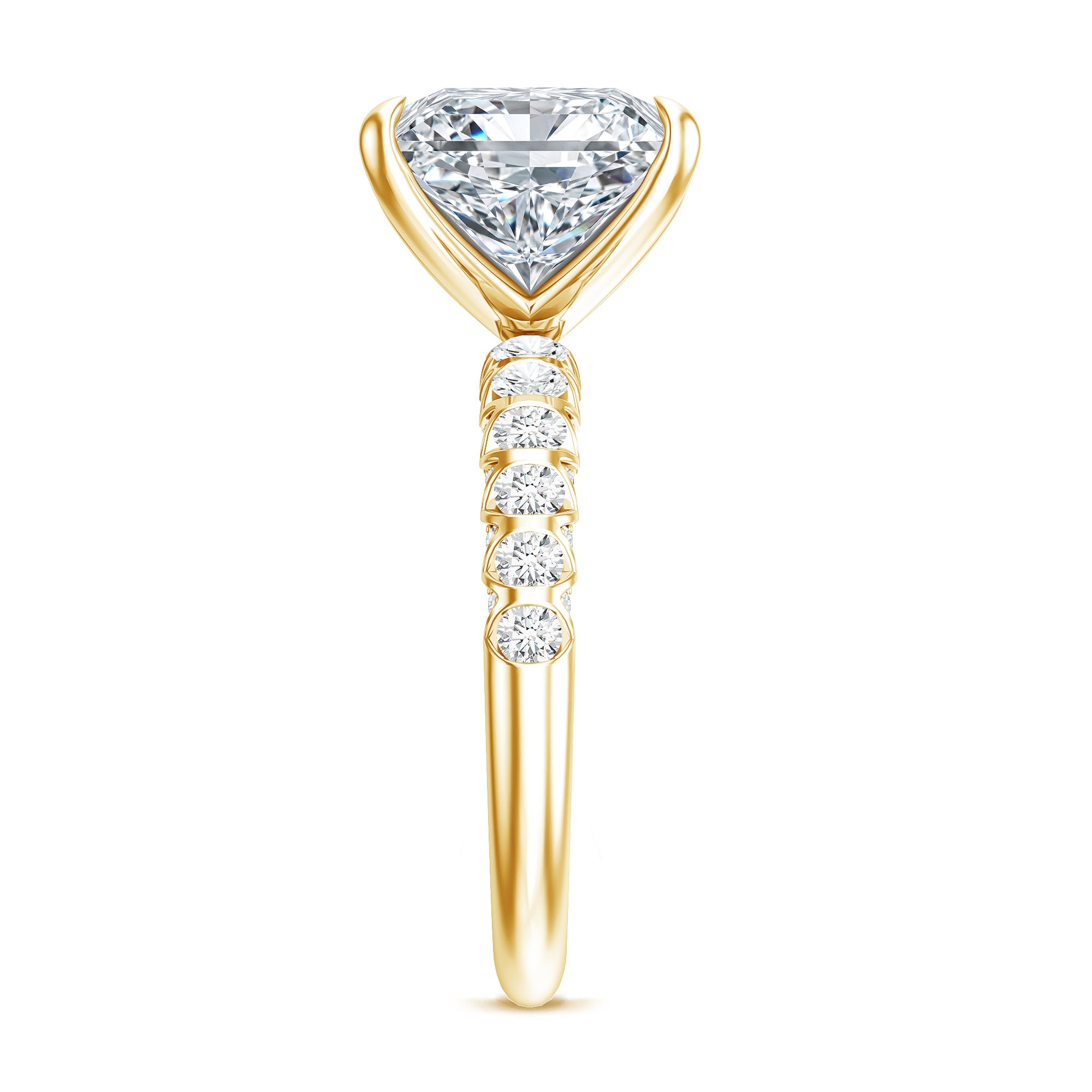 Rosec Jewels-Princess Cut 5 Carat Lab Grown Big Diamond Engagement Ring IGI Certified