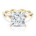 Rosec Jewels-IGI Certified 5 Carat Princess Cut Lab Grown Diamond Huge Engagement Ring with Braided Band