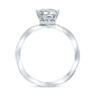 Rosec Jewels-IGI Certified 2 Carat Princess Cut Lab Diamond Braided Engagement Ring with Hidden Halo