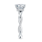 Rosec Jewels-IGI Certified 2 Carat Princess Cut Lab Diamond Braided Engagement Ring with Hidden Halo