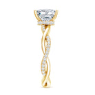 Rosec Jewels-IGI Certified 2 Carat Princess Cut Lab Diamond Braided Engagement Ring with Hidden Halo