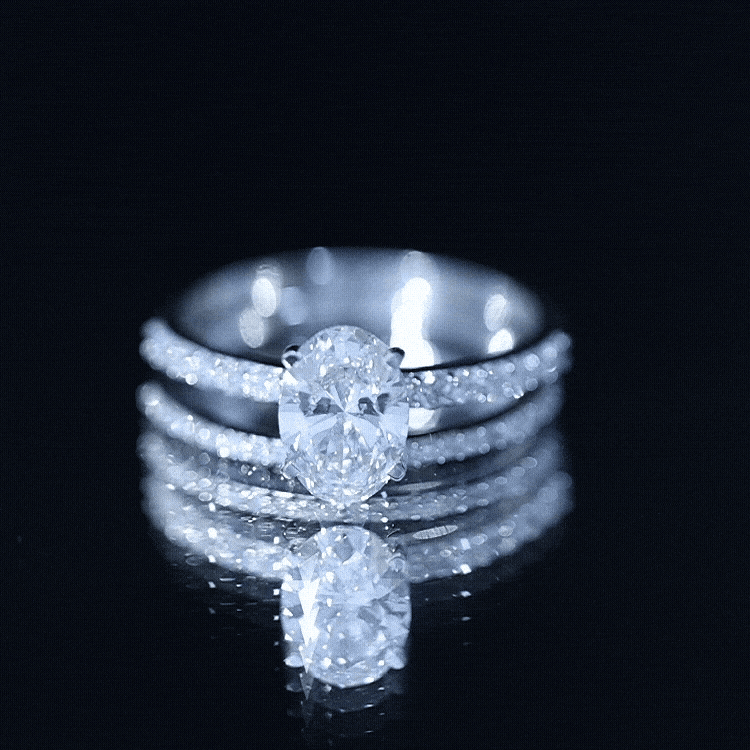 IGI Certified 1 Carat Lab Grown Diamond Engagement Ring with Wedding Band Set Lab - ( E-VS1 ) - Rosec Jewels