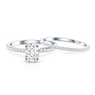 Rosec Jewels-IGI Certified 1 Carat Lab Grown Diamond Engagement Ring with Wedding Band Set