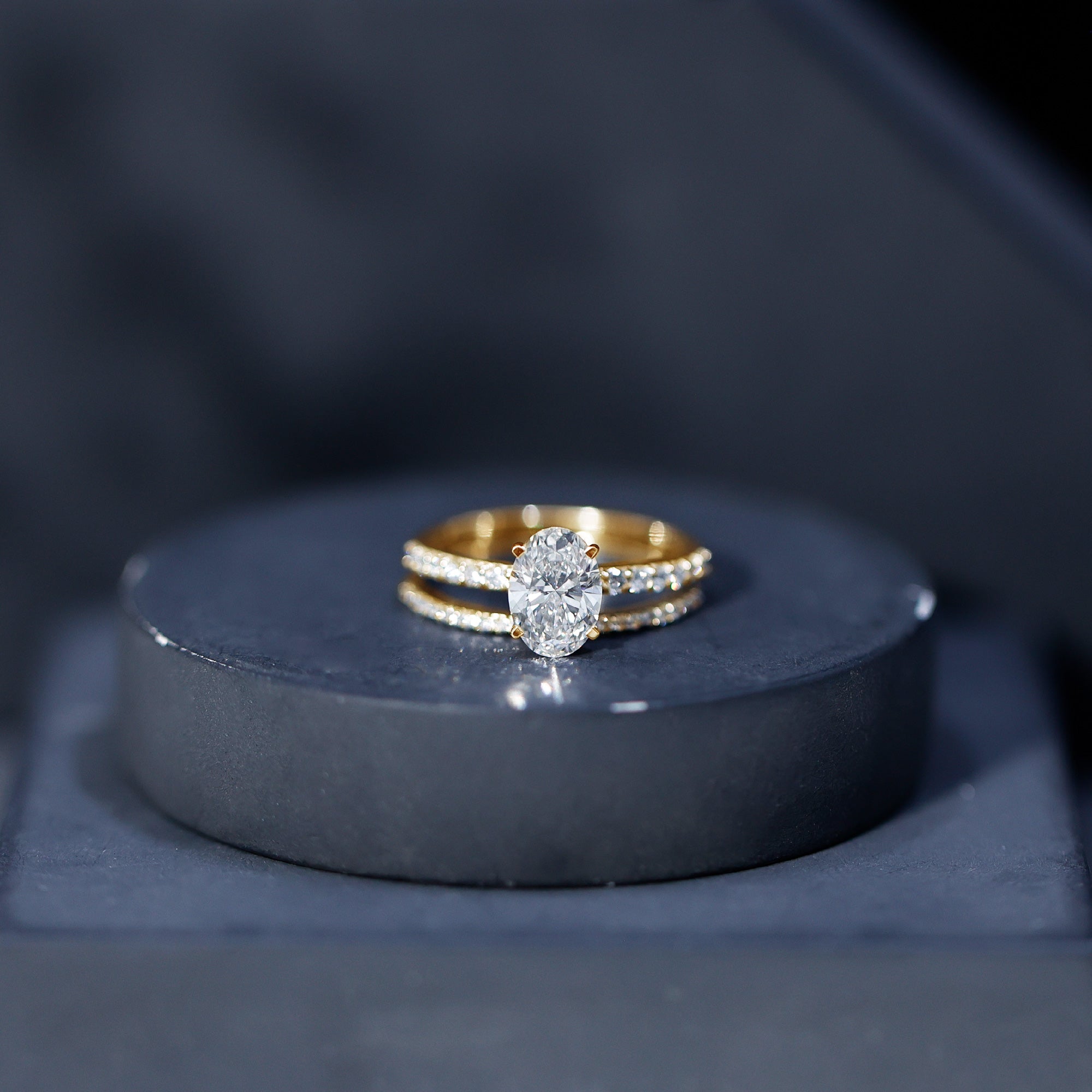IGI Certified 1 Carat Lab Grown Diamond Engagement Ring with Wedding Band Set Lab - ( E-VS1 ) - Rosec Jewels